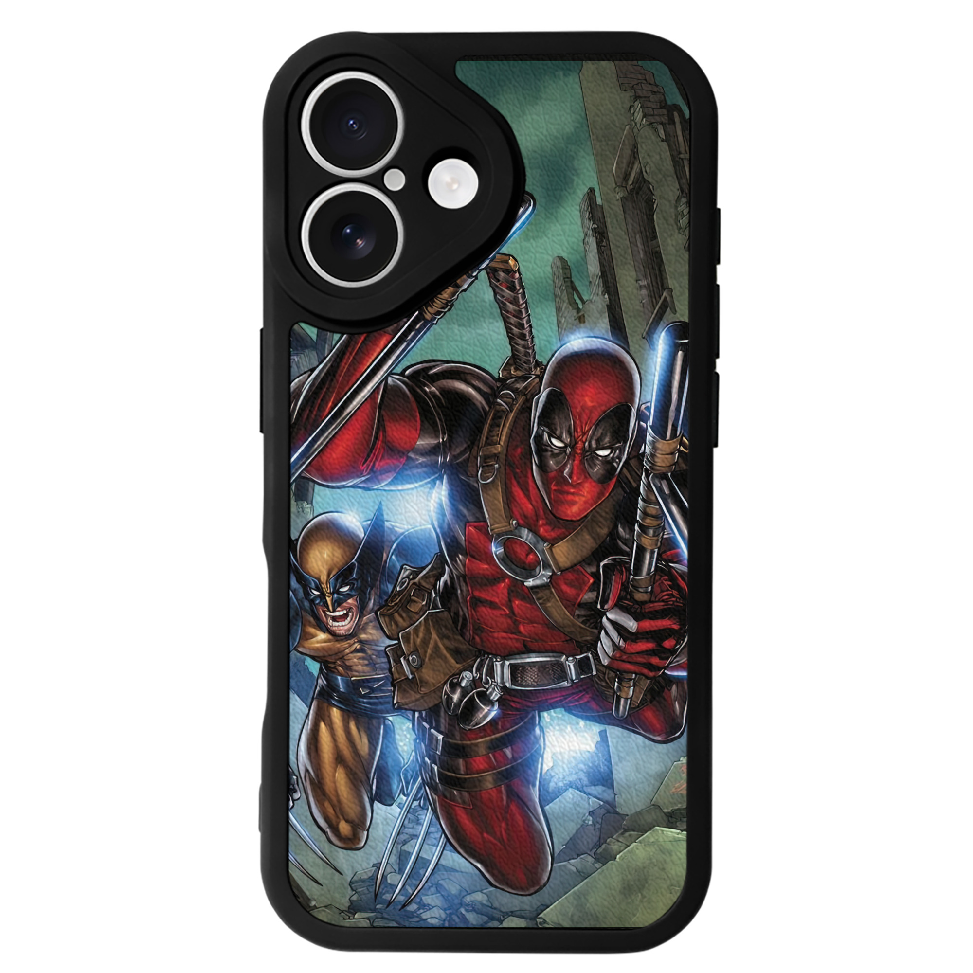 （画像用） Deadpool デッドプール 【iPhone 16シリーズ対応】シリコンスマホケース（レザー調） 材質：シリコン